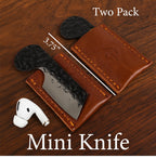 Southern Trapper Mini Pocket Knife with Leather Sheaths - Pack of 2 - Compact EDC Knife Set for Camping, Hiking, Hunting, Fishing, and Everyday Carry Gifts - Pocket Knives for Men and Women