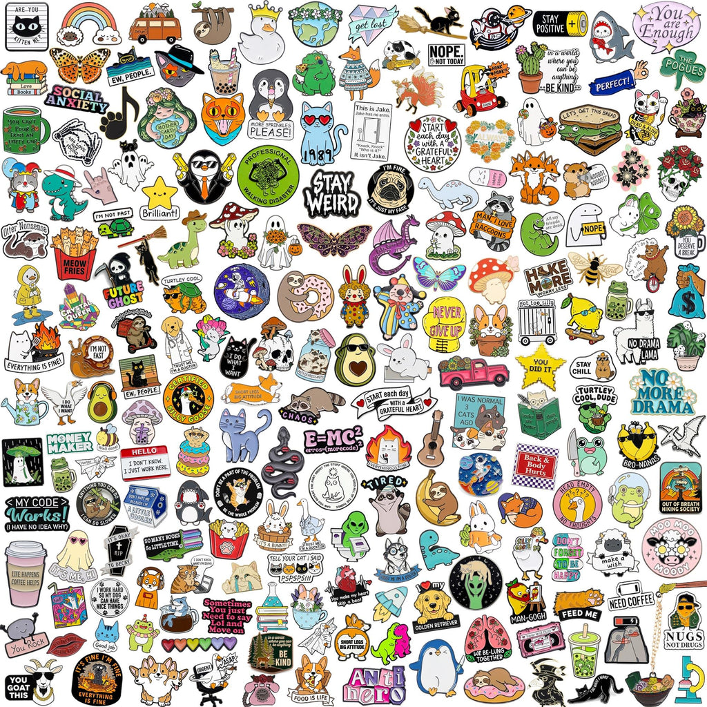 SINCCO 20/40/50 PCS Cute Enamel Pins Bulk, Funny Backpack Pins Aesthetic Lapel Badge Pins Set Assorted Enamel Brooch Pins for Backpacks, Hats, Bags, Landyards