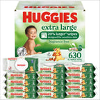 Huggies Extra Large Baby Wipes, Unscented, 15 Flip-Top Packs, 630 XL Wipes Total, Packaging May Vary (Pack of 3)