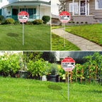 Faittoo Security Sign Video Surveillance Sign with 36" Stake for Outside, 2-Pack 12"x12" Rust Free Heavy Aluminum, Reflective, Fade Resistant, 2 pre-drilled holes, Includes Matching Screws & Wrench,