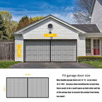 LIAMST Garage Door Screen for 2 Car Garage Door-16x7FT Reinforced Fiberglass Garage Screen, Magnetic Garage Screen Door