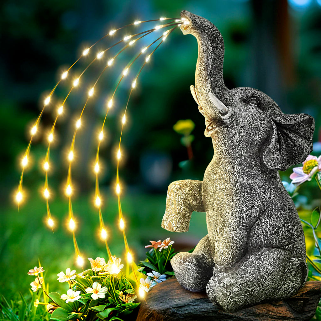 GIGALUMI Elephant Statue Solar Garden Yard Decor Outdoor Gifts for Women