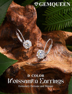 GEMQUEEN Moissanite Leverback Earrings 925 Sterling Silver 2CT