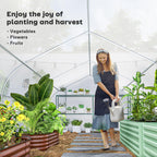 Outsunny 20' x 10' x 7' Outdoor Walk-in Greenhouse Zippered Door White