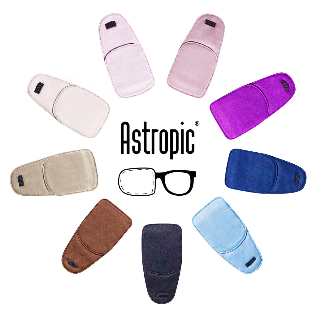 Astropic 2Pcs Silk Eye Patches for Adults Kids Glasses to Cover Either Eye (Medium, Khaki)