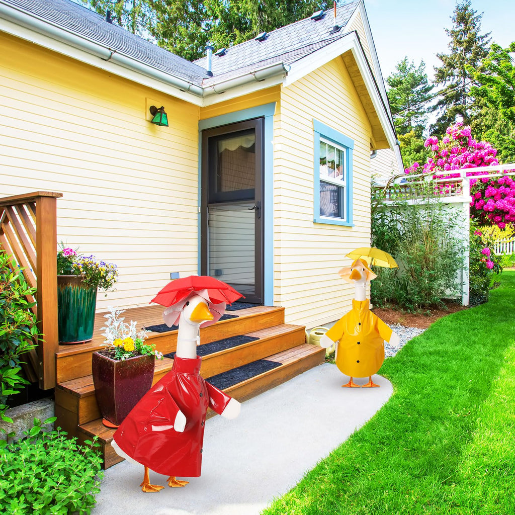 Yeyeplum 2 Set Summer Porch Goose Outfit,Red Yellow,23 Inches,Classic