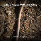 Sandbaggy DRIP TUBING Stakes Landscape Staples | 5 inch Length | Drip Anchors | Landscape Pins | Lawn Nails | Garden Stakes | Hold Drip Tubing Up to 1/4" Diameter | 14-Gauge Standard | Pack of 100