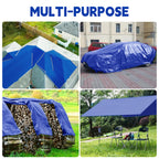 Tarp 20x20 ft 100% Waterproof Uv Resistant High Durability Multipurpose 5mil Blue Tarp for Covering Courtyards, Cars, Camping, Gardens, Pet Nests -by MVPNET