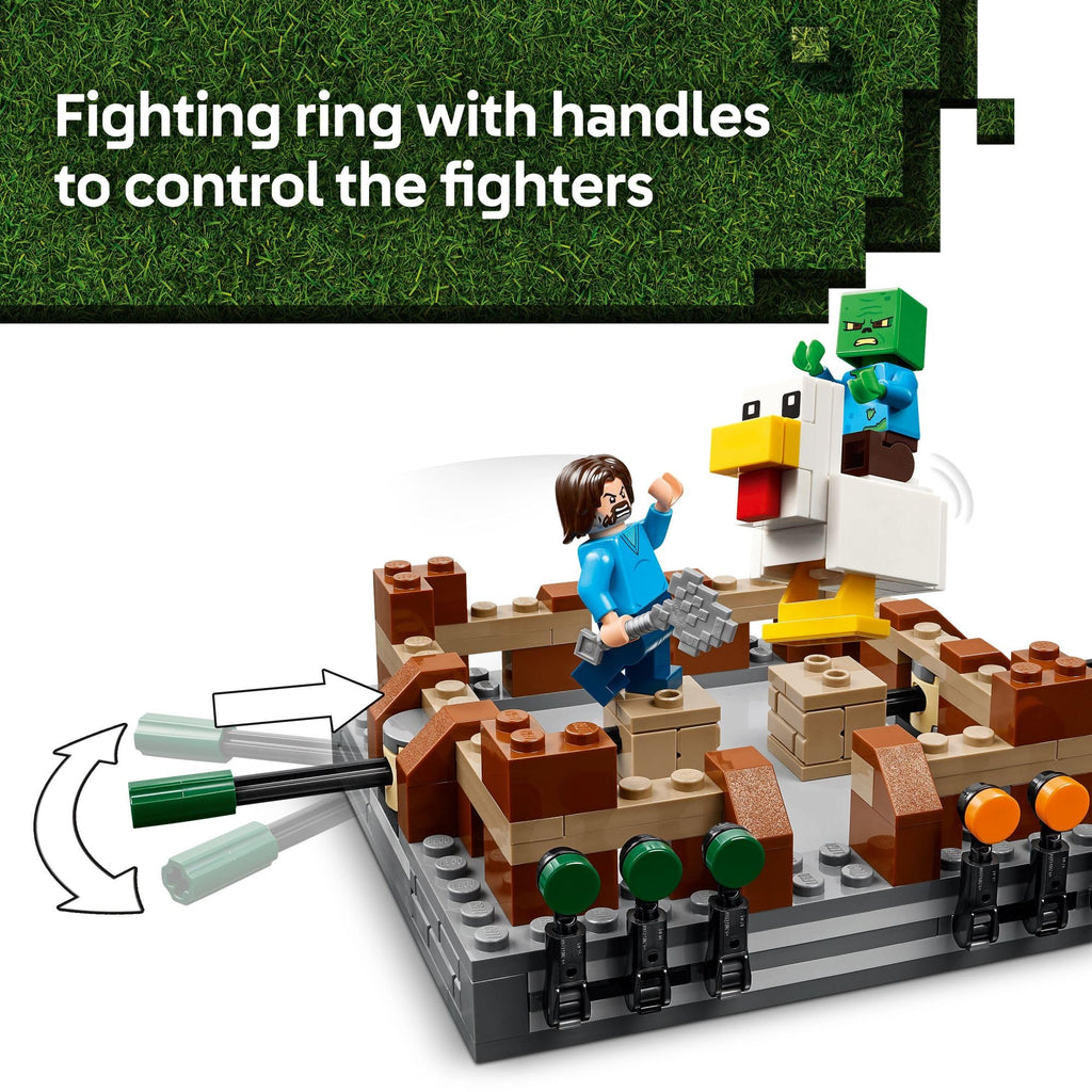 LEGO Minecraft Woodland Mansion Fighting Ring - Building Toy for Kids Age 10+ - Includes Steve, Garrett, & Henry Minecraft Figures, Plus a Chicken Jockey & More - Birthday Gift Idea for Fans - 21272