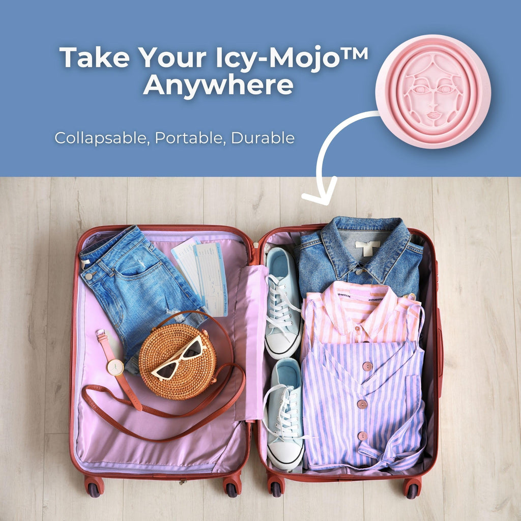 Icy-Mojo Facial Cold Plunge™ | Collapsible Silicone Ice Facial Bowl with Built-In Ice Tray | Portable Face Ice Bath for Skin Tightening, Puffiness, Acne Relief & Glow (Soft Pink) (Soft Pink)