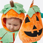 Spooktacular Creations Deluxe Pumpkin Costume with Plush Green leaves for Toddler, Kids Halloween Dress Up, Pumpkin Themed Party (3T)