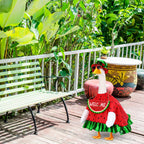 Sunnymove Summer Watermelon Porch Goose Outfits Summer Dress with Frilled Hat & Skirt Welcome Wooden Sign Fits 23" Cement Goose Statue Outdoor Garden Yard Patio Lawn Decor(Watermelon)