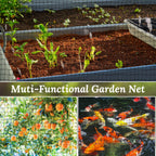 Woanger 3 Pack Deer Fence Netting Bird Netting Garden Net with 150 Pcs Cable Ties for Bird Protect Plants, Vegetables Against Birds Fruit Trees Deer Squirrel Rabbit and Other Animals (Black,7x100 ft)