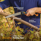 Fiskars Hand Saw, Folding Saw with Dual Position Locking Saw Blade for Overhand Cuts and Under Cuts and Power Tooth Blade with Triple Ground Teeth, Soft Grip 10-Inch Pruning Saw