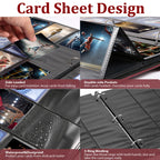 WOT I Deluxe Trading Card Binder, 450 Pockets Collectible Card Binder Sleeves, Refillable Leather 3 Ring Binder with Side-load Pocket Card Pages for Holding Cherished Cards - Red