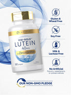 Carlyle Lutein and Zeaxanthin Supplement | 40mg | 180 Softgels | Pills for Eyes | Eye Health Vitamins | Visi-Gold | Non-GMO and Gluten Free