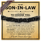 Love You This Much Son In Law Gift | Mens 5mm Twist Link Steel Bracelet | Best Present Ideas for Son in Law | 8" + 1" Extender | Luxury Gift Box & Card (Black/Black)