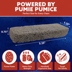 PUMIE Heavy Duty Pumice Scouring Stick (4 Pack) - Extra Strong Pumice Cleaning Stone for Bathroom, Kitchen, Grill - Scouring Stick for Cleaning Pool, Rust, Stains & Hard Water Rings