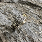 JWM Vintage Adjustable Open Ring Silver Plated Brass Sun Ring