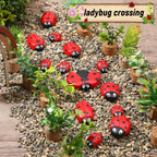 Gerrii 18 Pcs Small Resin Ladybugs Garden Decor Stones Holiday Ladybug Garden Yard Decorations Outdoor 4 Size Mom Gifts Lady Bugs Yard Decorations