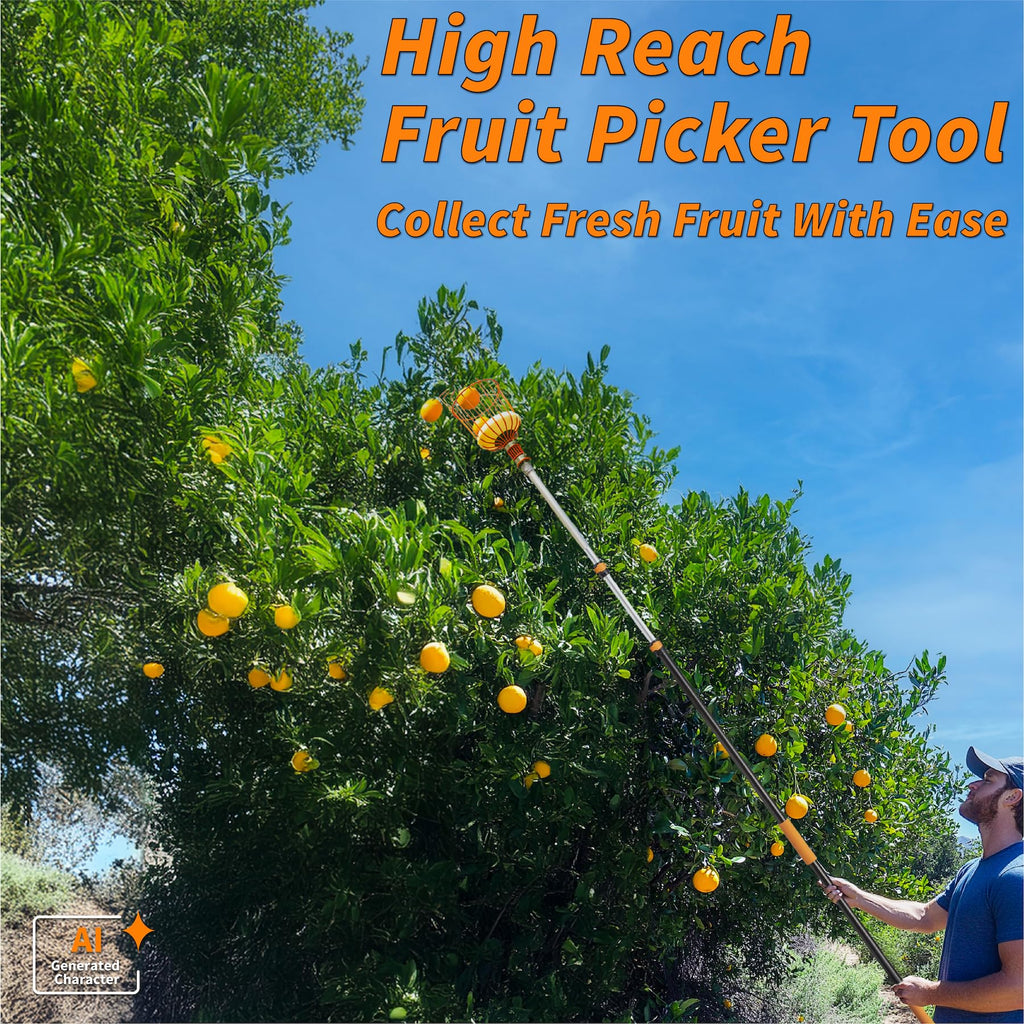 EXTEND-A-REACH 5-30 ft Telescoping Fruit Picker Pole with Basket