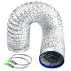 Dryer Vent Hose 4 Inch - Flexible Fire-Resistant Aluminum Duct with Stainless Steel Clamps for Tight Spaces, Dryers, Bathrooms, Workshops, Grill room & Grow Tents (16.5 ft)
