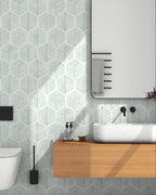 Modern Peel and Stick Wallpaper 17.3''×276'' Geometric Wallpaper Boho Contact Paper Green and White Self-Adhesive Wall Paper Removable Decorative Wallpapers for Bedroom Bathroom Cabinets Decor Vinyl