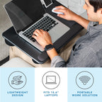 LAPGEAR Home Office Pro Lap Desk - Black Carbon, Fits 15.6” Laptops