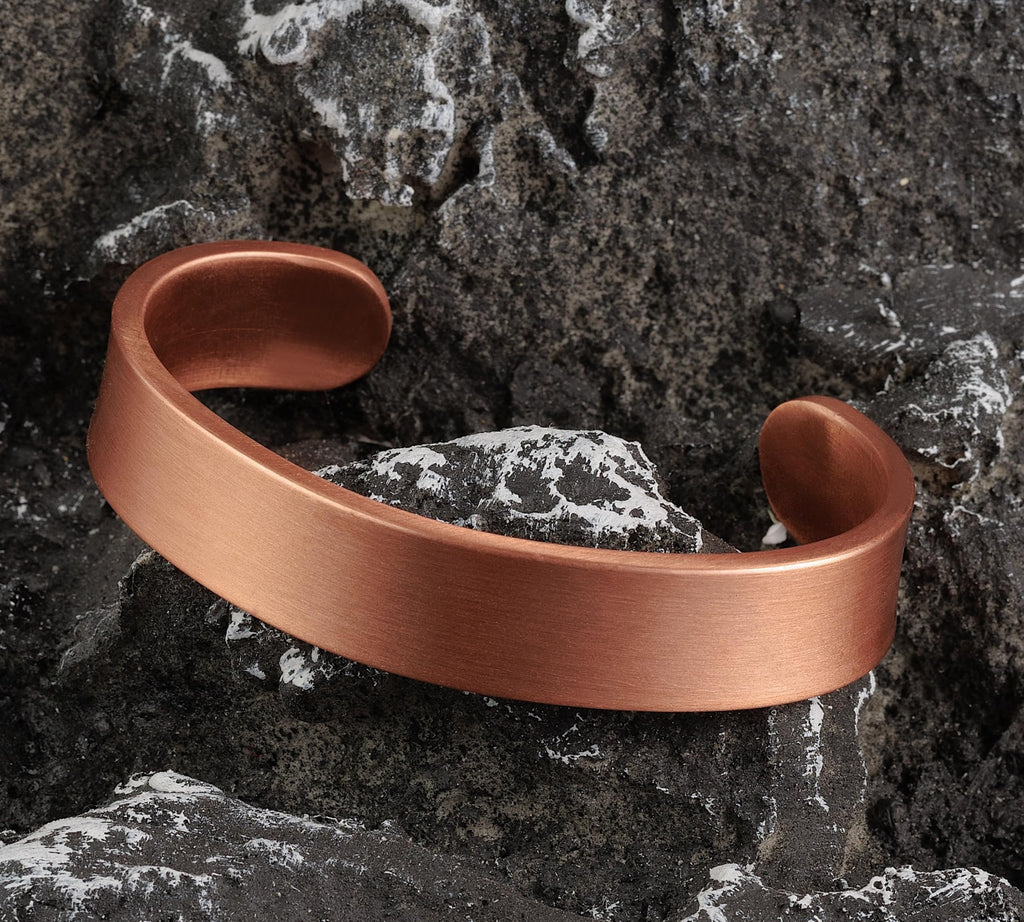 DEMMEX 3mm Thick Solid Copper Bracelet for Men & Women – 100% Pure, Raw, Uncoated Brushed Matte Copper Cuff – No Magnets – Heavy Gauge Thickest of Its Kind – Handmade in Turkey