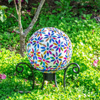VCUTEKA Gazing Ball, Glass Mosaic Gazing Balls for Garden Decor, 10" Multi