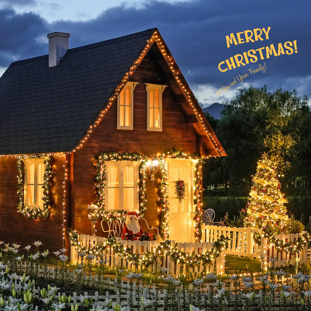 JMEXSUSS 168FT 600 LED String Lights for Outside Clear Wire, Warm White Christmas Lights Outdoor Waterproof, Tree Lights Outdoor Plug in for Patio Wedding Party Holiday Christmas Bedroom Pergola Decor