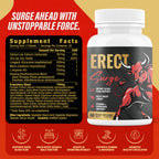 Erect SURGE™ - Fast Acting Male Blood Flow Pills for Performance, lntimacy, Hardness | Helps Boost Desire, Stamina & Size | 20 Ingredients for Men to Restore Confidence | 3rd Party Tested - 60 Tablets