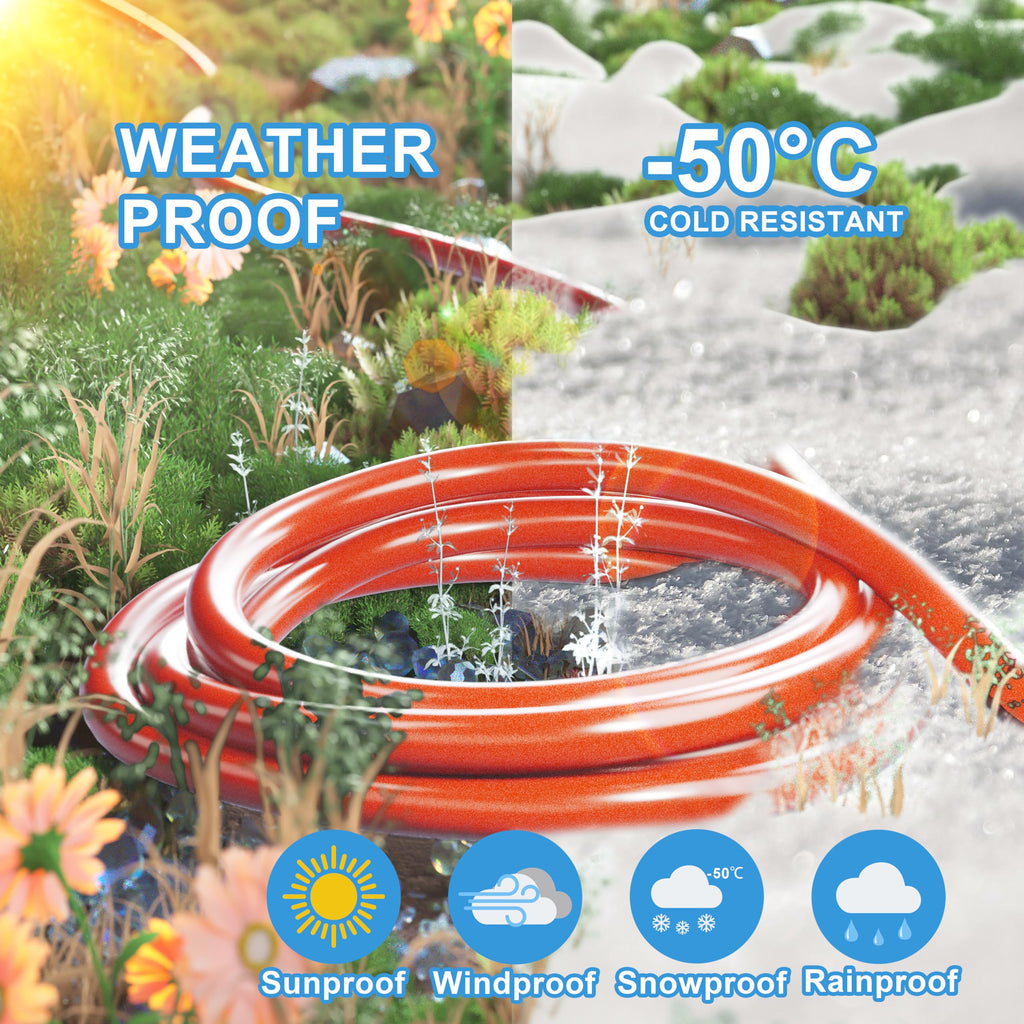 HUANCHAIN 12/3 Gauge Heavy Duty Outdoor Extension Cord 100 ft Waterproof with Lighted end, Flexible Cold-Resistant 3 Prong Electric Cord Outside, 15Amp 1875W 12AWG SJTW, Orange, ETL