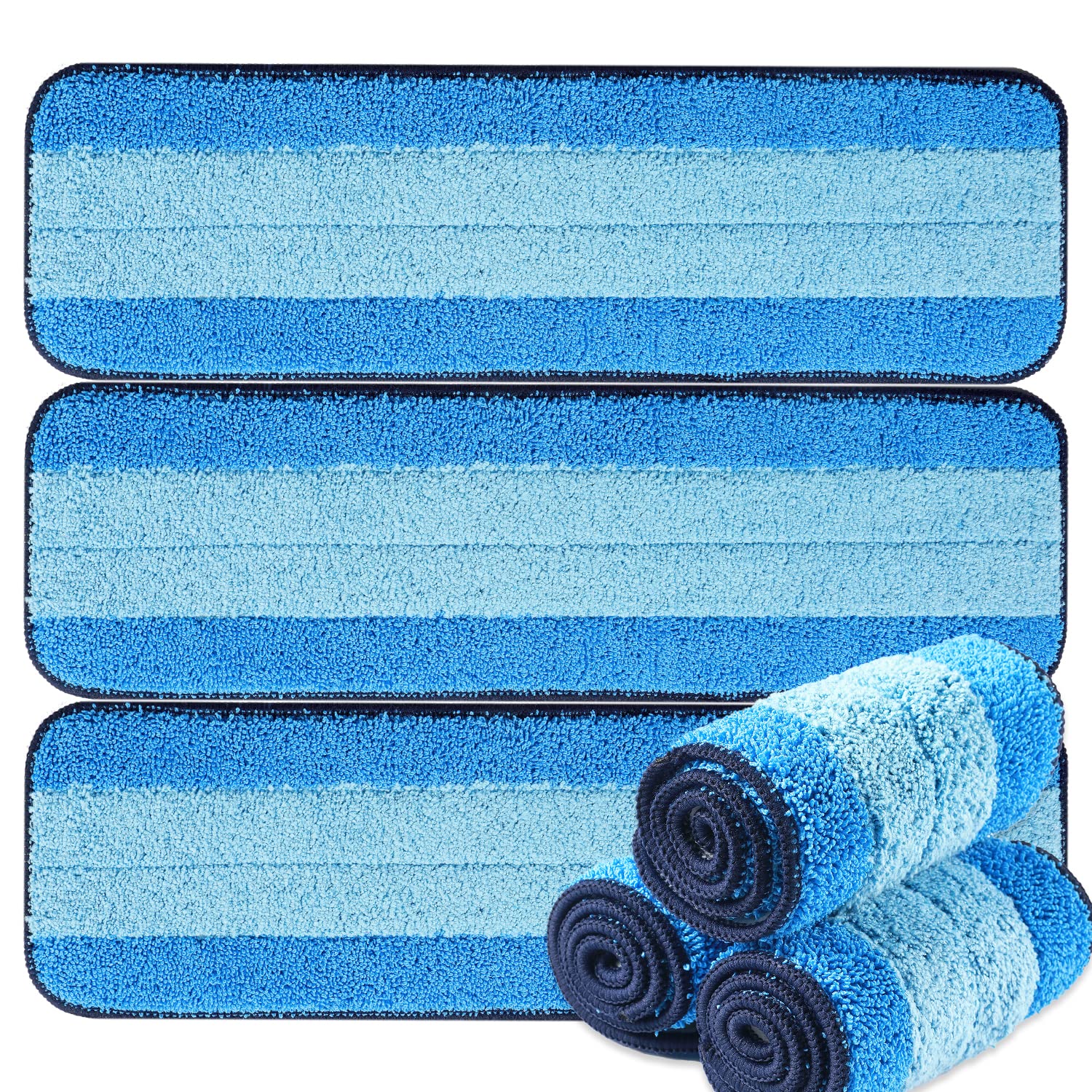 MR. SCRUB 6 Pack Microfiber Cleaning Pads for Bona Mop, Safe for Hardwood and Hard-Surface Floors, Reusable Microfiber Mop Pads for 18 Inch Mop, No Residue, Super-Absorbent, Over 500 Machine Washes