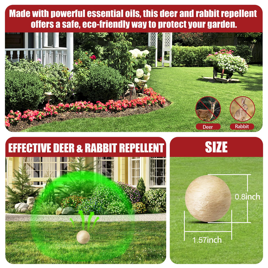 Deer Repellent Ball 12 Pcs, Rabbit Repellent Outdoor, Effective Deer Deterrent for Garden, Protect Your Plants with Powerful Repellents Deer for Flowers, Shrubs & Trees
