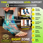 Compression Socks for Plantar Fasciitis, Achilles Tendonitis, Arthritis Relief, Ankle Brace Compression Sleeve with Foot Arch Support, Ankle Wrap for Women, Men, Swelling & Heel Pain Purple XXL