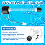 6472-841 Pool and Spa Bulb Replacement for Sundance，Compatible with Clear Ray XL Bulb