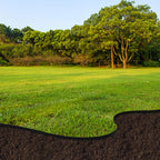 Watayo 50 FT Grass Barrier Landscape Edging Coil - 5 inch Depth Terrace Board Edging - Flexible Garden Bed Weed Barrier for Lawn Area Driveway Path Sidewalk