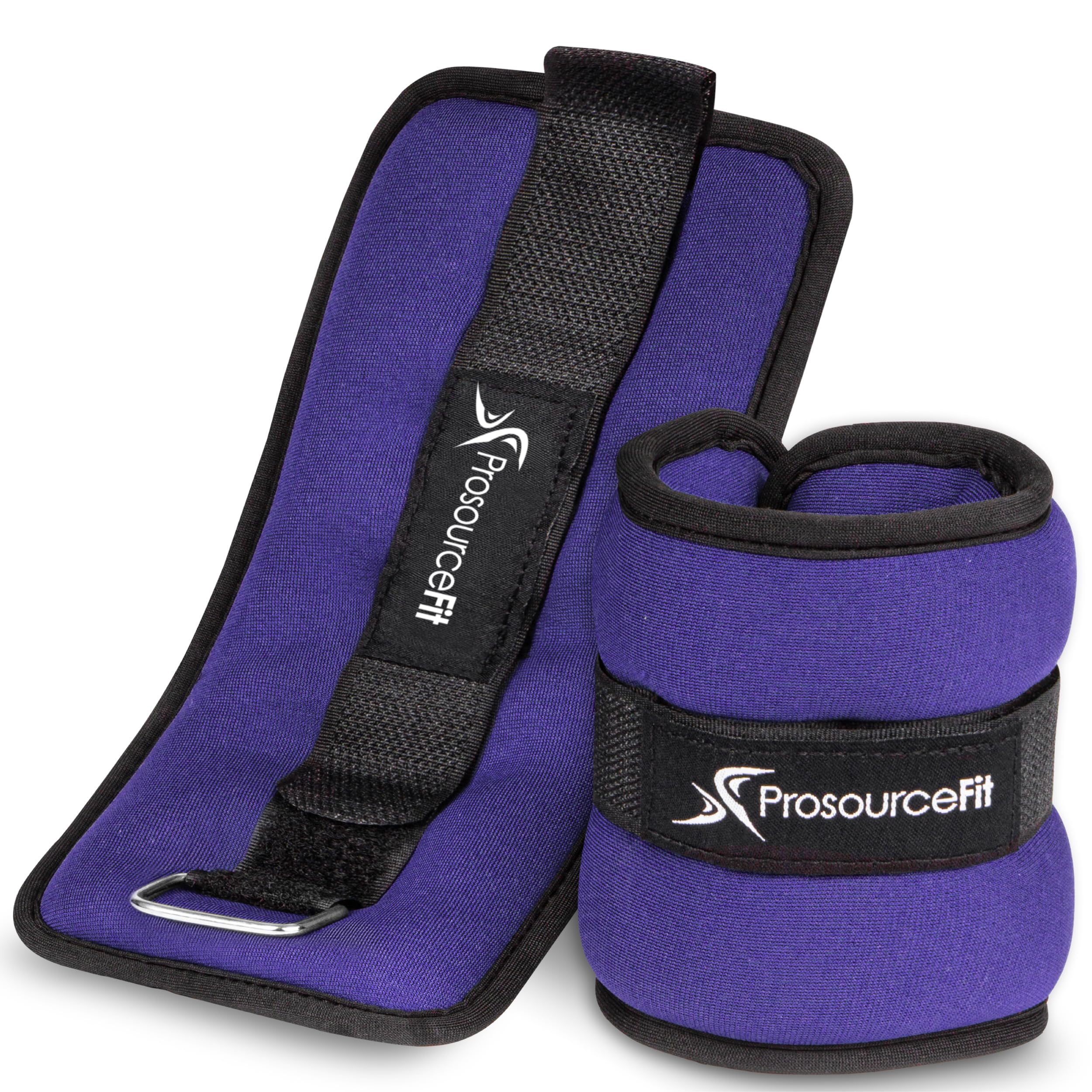 ProsourceFit Ankle / Wrist and Arm / Leg Weights Set of 2, Adjustable Strap for Men and Women, Purple 2.5 LB