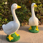 20″ Porch Goose Statue Garden Decor, Durable Resin Sculpture Hand-Painted