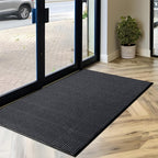 MaxMat Durable Rubber Door Mat - Heavy Duty, Indoor/Outdoor, Easy Clean, Waterproof, Low-Profile Mat for Entry, Patio, Garage - Stylish (Charcoal, 5' x 3' (Mud Trapper))