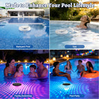 Solar Pool Ionizer Floating Lights: Copper Ionizer with LED Solar Powered Outdoor Waterproof Lighting RGB Color Changing Light with Remote Control for Above Ground Inground Swimming Pool Party Spa