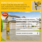 SIKA Sikaflex Self Leveling Sealant, Sandstone, 29 fl oz fL, Polyurethane, Sealing Horizontal Expansion Joints in Concrete, Accelerated Curing, Self-Leveling, Durable