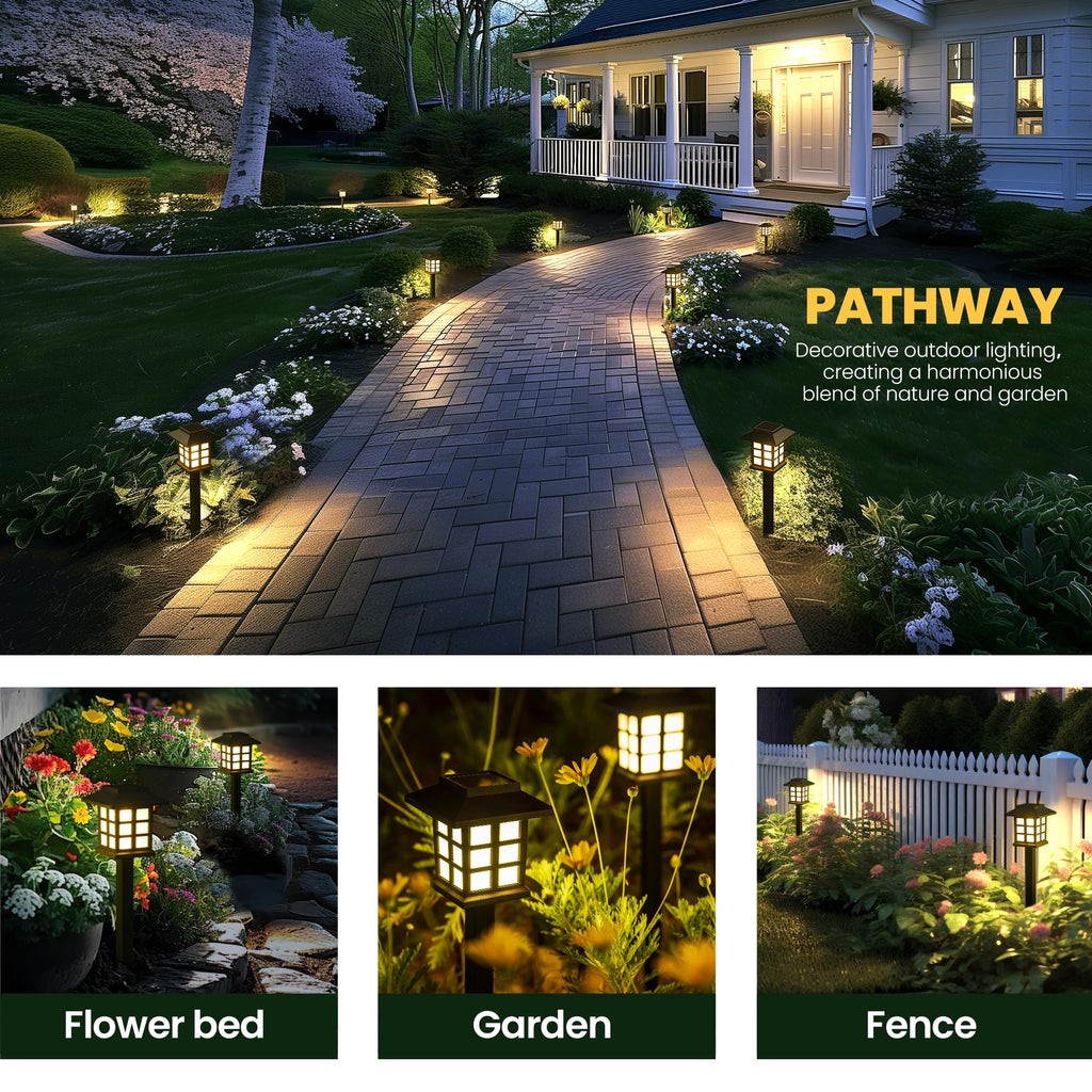 GIGALUMI Solar Outdoor Lights，16 Pack LED Solar Lights Outdoor Waterproof, Solar Walkway Lights Maintain 10 Hours of Lighting for Your Garden, Landscape, Path, Yard, Patio, Driveway