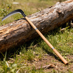 EcoDigiLife Solid Wood Long Handle Weeding Sickle, 30cm Extended Blade for Efficient Weed & Brush Clearing, 3-Section Adjustable Length, Heavy Duty Gardening Tool for Yard, Garden, Field and Ditch