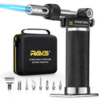 RAVS Butane Soldering Iron Kit Cordless, 14-Piece Multi-Function Butane Torch Kit, Portable Brazing Torch with Adjustable Flame, Without Butane Fuel, Unique Gifts for Men Women Husband