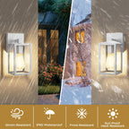 WIHTU Outdoor Lights for House, LED Exterior Front Porch Light Fixtures for Outside, Waterproof Wall Light Outdoor, Sconce Lights for Patio, Garage, Doorway, Entryway (Silver)