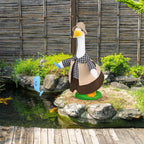 JcHrmers Fishing Porch Goose Outfits Fisherman Lawn Goose Clothes Fit 23" High Cement or Plastic Goose Statue for Outdoor Garden Yard Patio Decor