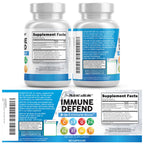 Clean Nutraceuticals Immune Defense Support Supplement 8 in 1 with Zinc 50mg Quercetin, VIT C 1000mg, Vitamin D3 5000 IU, Elderberry, Ginger - Immunity System Booster for Adults, Vegan - 60 Count