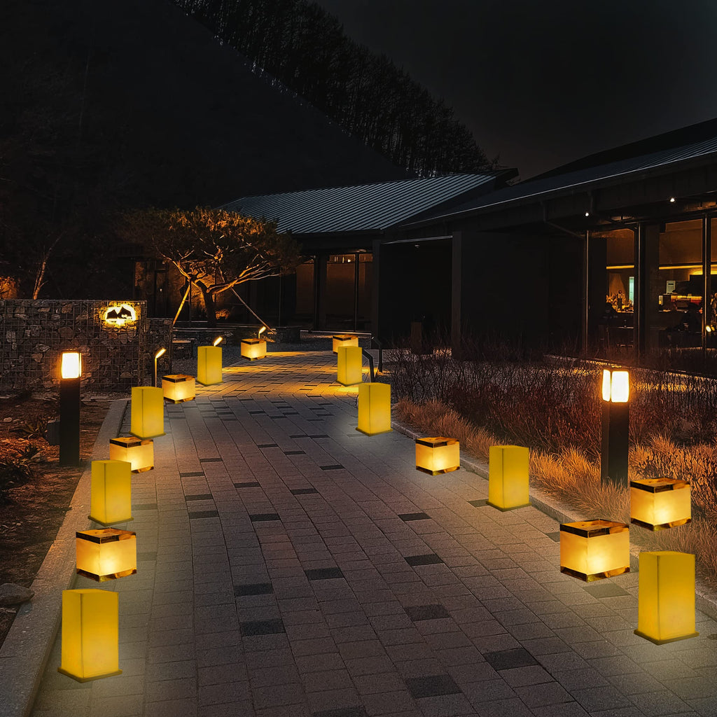 FUELYE 12Pack Floating Lanterns Square Rectangle Sets,Outdoor Lanterns Decorative with Waterproof,Floating Candles for Pool,River,Memorials,Wedding,Bar,and Parties…… (12Rectangular)